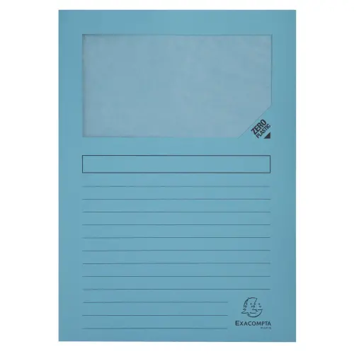 Pak van 25 mappen met venster Forever&reg; 120 g/m&sup2; - 22 x 31 cm - Lichtblauw - Exacompta 