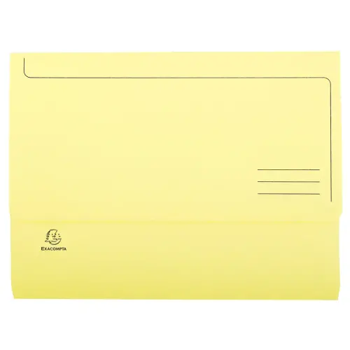 Pak van 50 overhemdmappen met zak SUPER 210 - 24,5 x 32,5 cm - Canariekleur - Exacompta