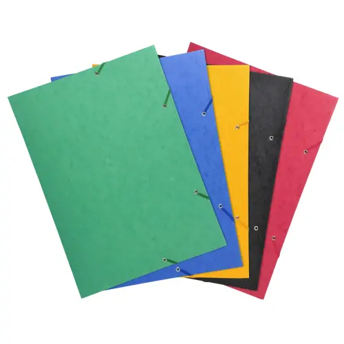 Elastische hemdmap met 3 kleppen, glanzende kaart 600 g/m&sup2; - A3 - Assortiment kleuren - Exacompta 