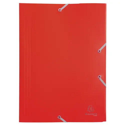 Elastische blouse met 3 kleppen Polypropyleen 4/10e Opaak Eco - A4 - Rood - Exacompta 