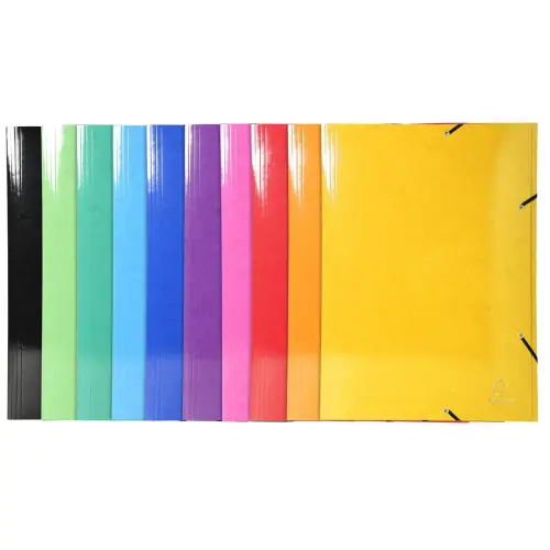 Elastische map Maxi capaciteit gelamineerd glanzend 600 g/m² - Iderama - A3 - Assortimente kleuren - Exacompta