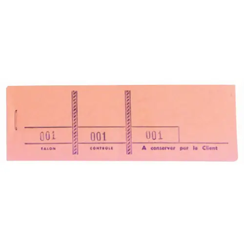 Blok passe-partout 100 genummerde vellen met 3 luiken - Formaat 4,8 x 15 cm - Roze - Exacompta