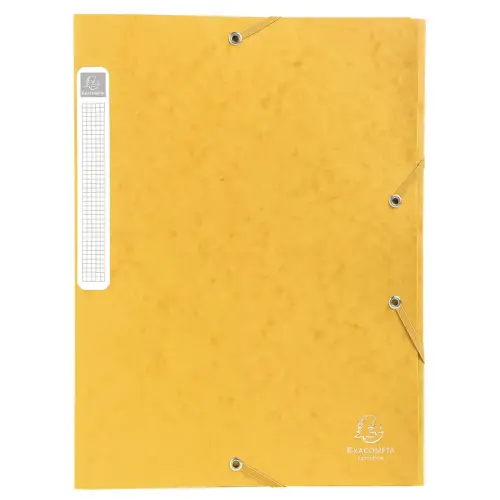 Plat geleverde opbergdoos Cartobox Rug 40 mm Gelamineerd karton - A4 - Geel - Exacompta