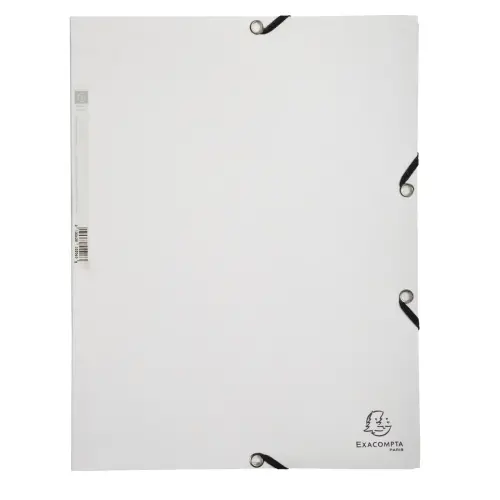 3-luiks map met elastieken, glanzend karton 400 g/m2 - A4 - Wit - Exacompta 