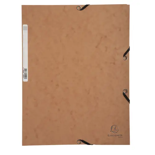 Overhemd met 3 kleppen en elastieken, glanzende kaart 400 g/m2 - A4 - Tabak - Exacompta 