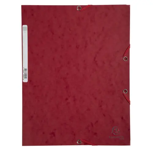 3-luiks elastische map met glanzende kaft 400 g/m2 - A4 - Kersrood - Exacompta 