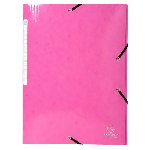 Elastische blouse met 3 kleppen Maxi capaciteit gelamineerde glanzende kaart 425gm&sup2; Iderama A4 - Roze - Exacompta 