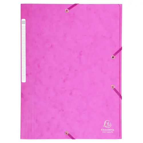 Maxi capaciteit elastische map glanzend karton 425 g/m&sup2; - A4 - Roze - Exacompta 