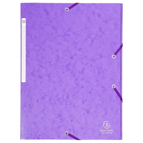 Maxi capaciteit elastische map glanzende kaart 425 g/m&sup2; - A4 - Violet - Exacompta 