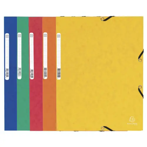 Elastische map met 3 kleppen, glanzende kaart 355 g/m&sup2; - A4 - Assortimente kleuren - Exacompta 