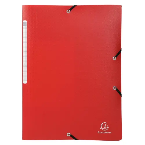 Elastische overhemd met 3 kleppen PP OPAK - A4 - Rood - Exacompta