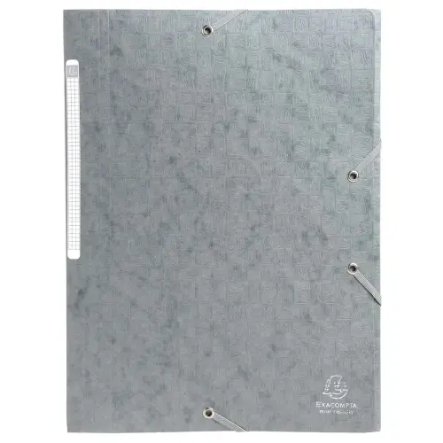 Elastische overhemden met glanzende kaart, 3-delige monobloc kleppen - Grijs - Exacompta 