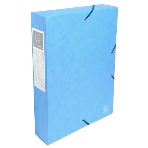 Opbergdoos Exabox Rug 60 mm Glanzend karton - A4 - Turquoise - Exacompta