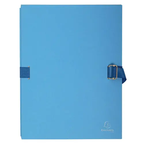 Map uitrekbare rug+klep papier li-blauw