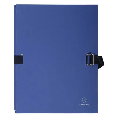 Rekbare rugmap met papierflap - 24 x 32 cm - Donkerblauw - Exacompta