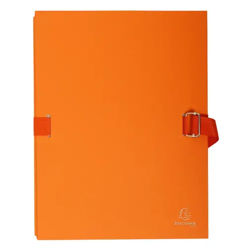 Map uitrekbare rug+klep papier oranje 