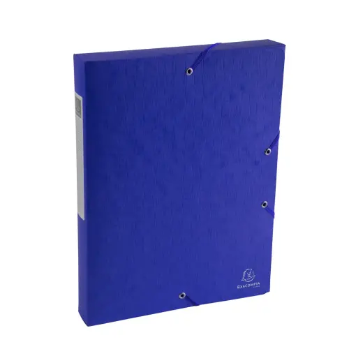 Opbergdoos Exabox Rug 40 mm Gelamineerde kaart Scotten - A4 - Blauw - Exacompta 