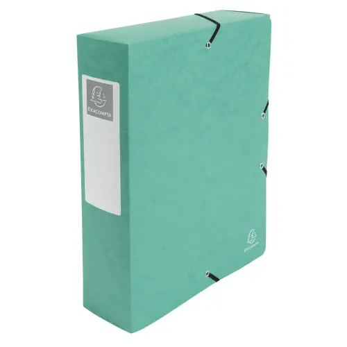 Opbergdoos Exabox Rug 80 mm Glanzend karton - A4 - Groen - Exacompta 
