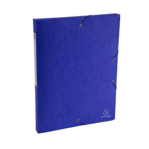 Opbergdoos Exabox Rug 25 mm Glanzend karton Scotten - A4 - Blauw - Exacompta 