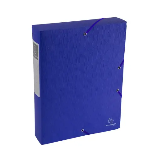 Opbergdoos Exabox Rug 60 mm Glanzend karton Scotten - A4 - Blauw - Exacompta