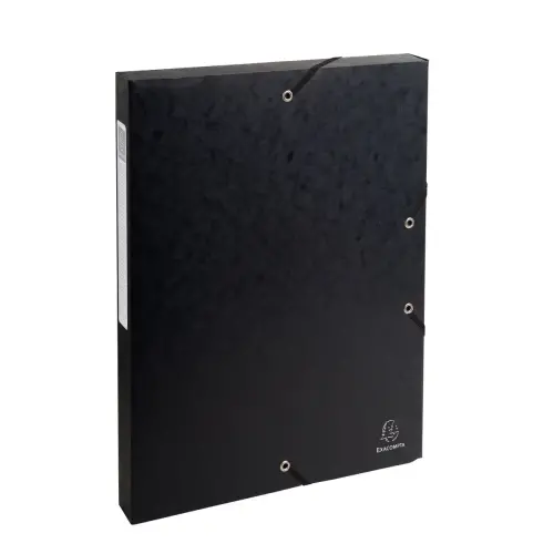 Opbergdoos Exabox Rug 25 mm Glanzend karton - A4 - Zwart - Exacompta