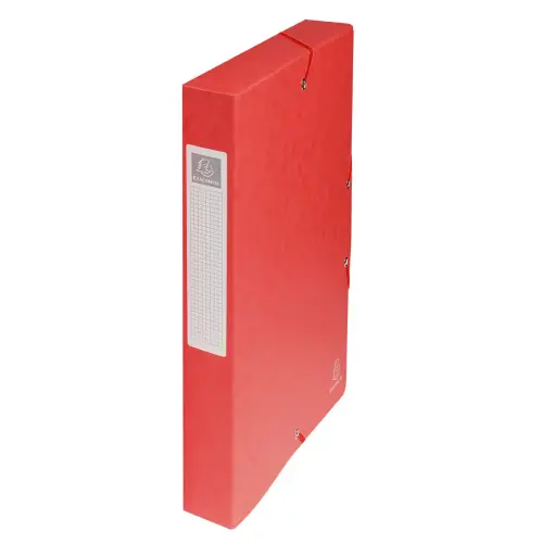 Opbergdoos Exabox Rug 40 mm Glanzend karton - A4 - Rood - Exacompta
