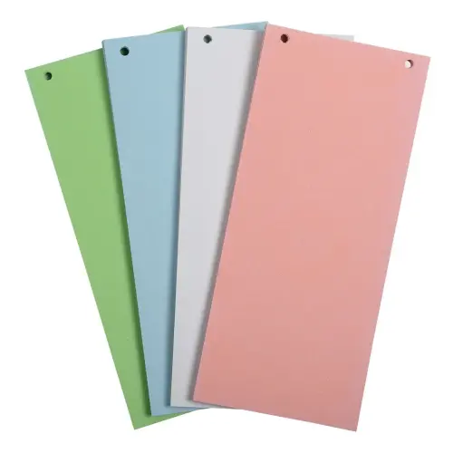 Pak 100 effen horizontale tabbladen met perforatie Forever - 105 x 240 mm - Assortimente kleuren - Exacompta