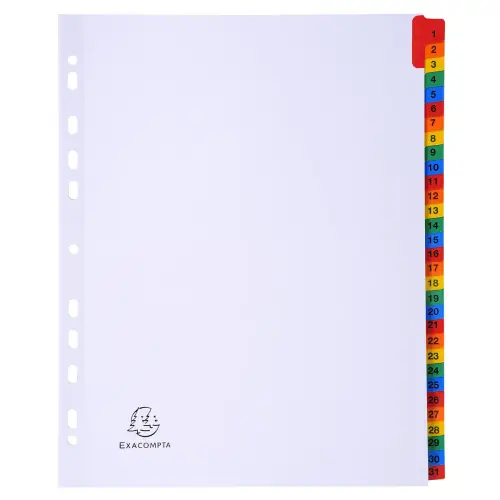 Tabbl.karton 160g A4+ index 31 tabs wit 