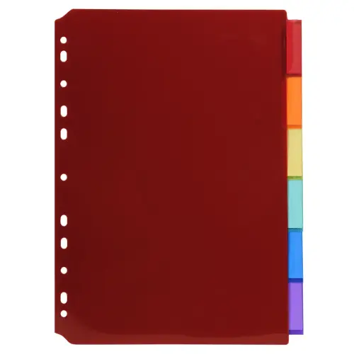 Transparante PP-tabbladen in kleuren met labelhouder A4 6 posities - Exacompta 