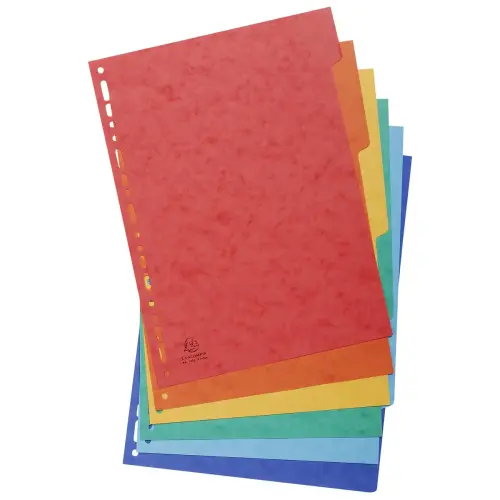 Geglansde kartonnen tussenbladen 225 g 6 posities - A4 - Exacompta 
