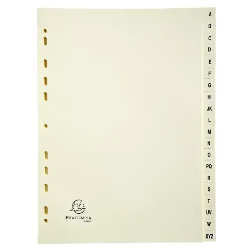 Tabbladen karton 155g  20 tabs A-Z ivoor 