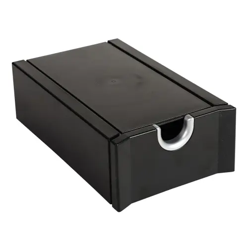 Bestand voor visitekaartjes Exactive - 61 x 114 x 190 mm - Zwart/zilver - Exacompta