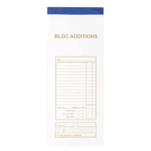 Blok Addition 50 genummerde zelfkopi&euml;rende vellen in duplicaat - Formaat 9,1 x 22,5 cm - Exacompta 