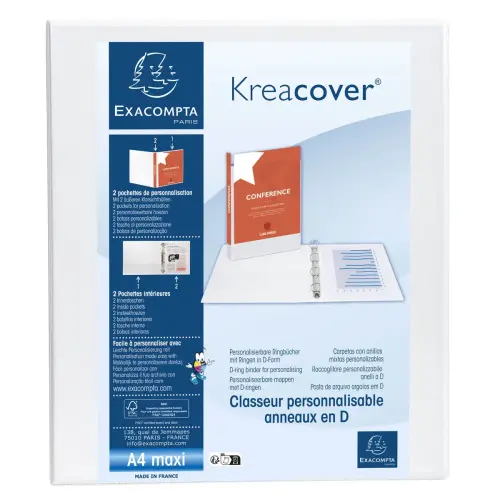 Ringmap PP Kreacover A4+ 4D-R 25mm wit
