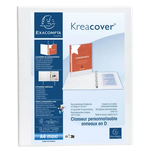 Ringmap PP Kreacover A4+ 2D-R 20mm wit 
