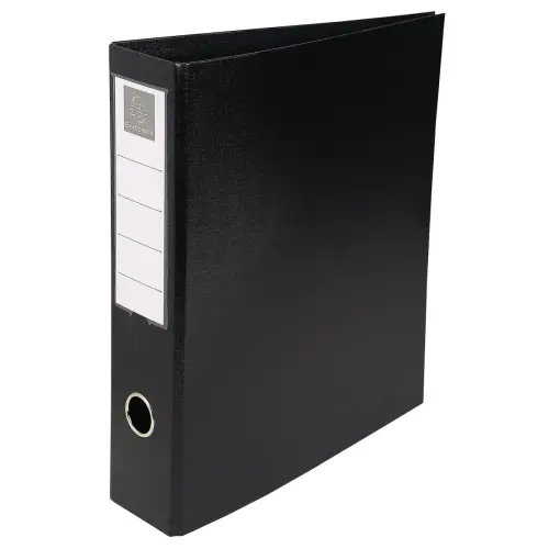 PVC omslagenmap met 4 D-ringen van 50 mm op de binnenkant van de achterflap - maximaal A4 - Zwart - Exacompta