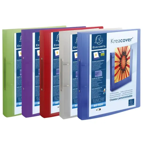 2-rings ordner 30 mm polypropyleen chromaline 7/10e Krea Cover - A4 maxi - Assortimente kleuren - Exacompta