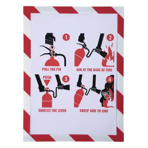 Magnetische veiligheidsdisplayhoes A4 - Wit/rood - Exacompta 