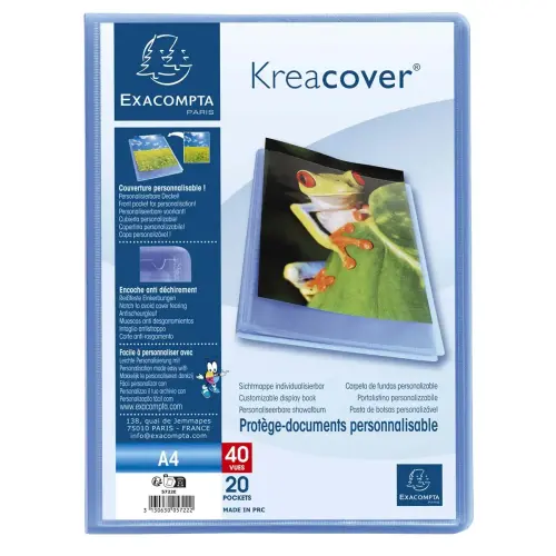 Semi-rigide polypropyleen documentenhoes Kreacover&reg; Chromaline 40 vakken - A4 - Blauw - Exacompta 
