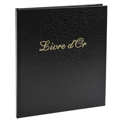Gastenboek Balacron met titel 140 witte pagina's - 21 x 19 cm verticaal - Zwart - Exacompta