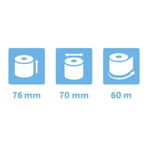 Rol voor weegschaal 76 x 70 mm - 1-laags thermisch 55 g/m2 zonder BPA - Exacompta