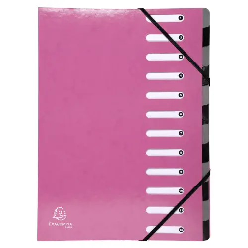 Sorteermap IDERAMA Harmonika 12vak roze