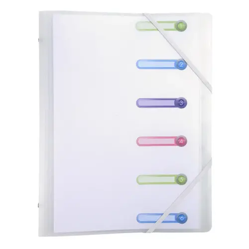 Sorteermap PP Chromaline 3klep 6 vak tr.