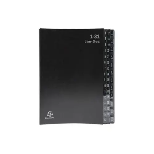 Economische stijve sorteerder Ordonator met 32 alfanumerieke vakken - 24 x 34 cm - Zwart - Exacompta 