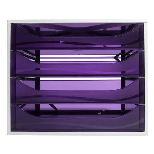 ECOBOX 4 laden - Grijs/transparant paars - Exacompta