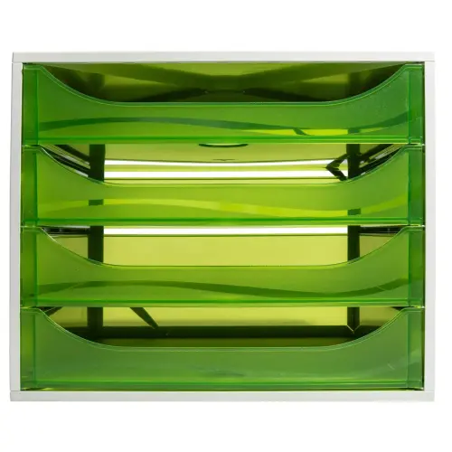 ECOBOX 4 laden - Grijs/appelgroen transparant - Exacompta