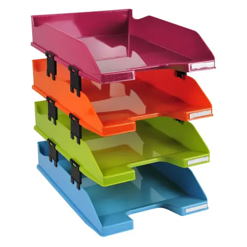 Set van 4 COMBO MIDI Aquarel brievenmanden - Gekleurde assorti - Exacompta