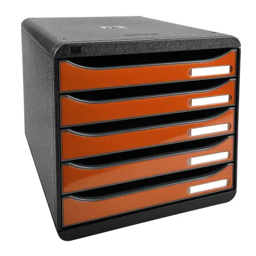 BIG BOX PLUS zwart/mandarijn glossy 