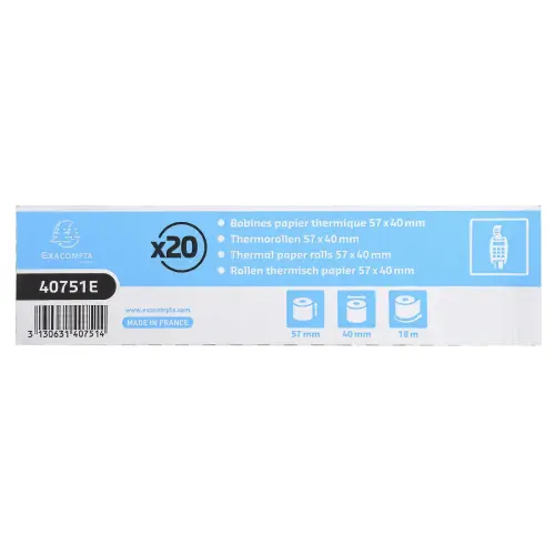 Bob 1pli therm 55 g 57 x 40 mm-18m(doos 20) - Exacompta