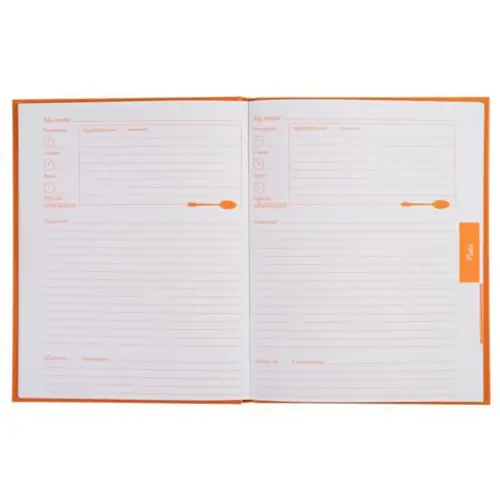 Receptenboek - 22 x 17 cm - 96 pagina's - Oranje - Exacompta 